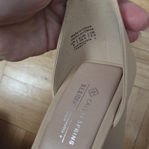 Call It Spring Nude Block Heels with Rhinestone Strap - Picture 5 of 5